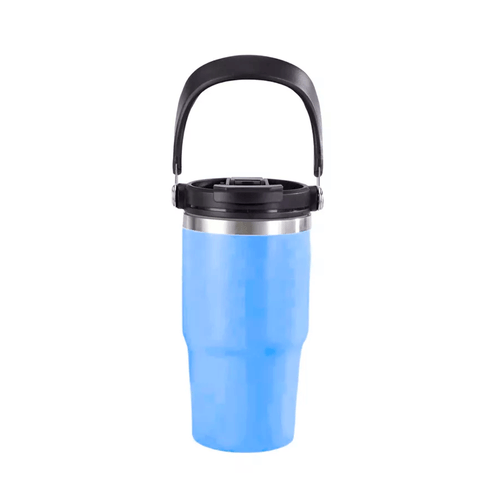 Termo de Acero Inoxidable con Asa Portátil 600 ml Celeste