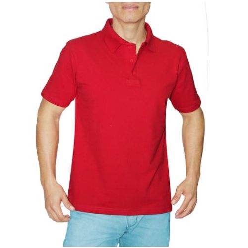Polo Cuello Camisero Manga Corta Rojo