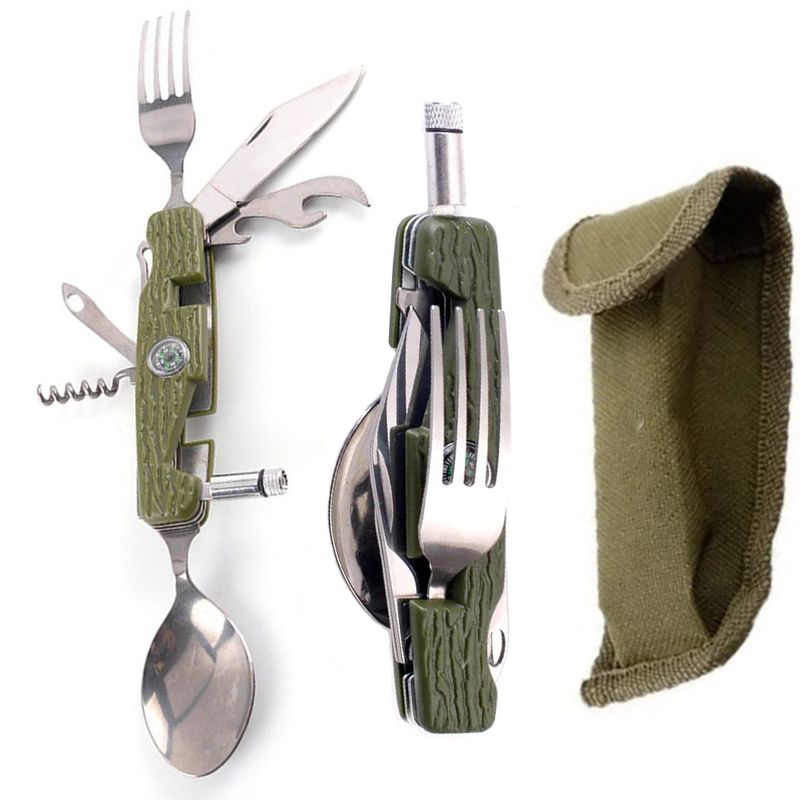 Multifuncion-Cubiertos-Navaja-9-en-1-camping-tenedor-cuchara