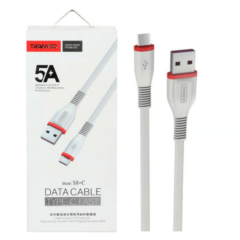 CABLE-TRANYOO-5A-CABLE-USB-TIPO-C-BLANCO