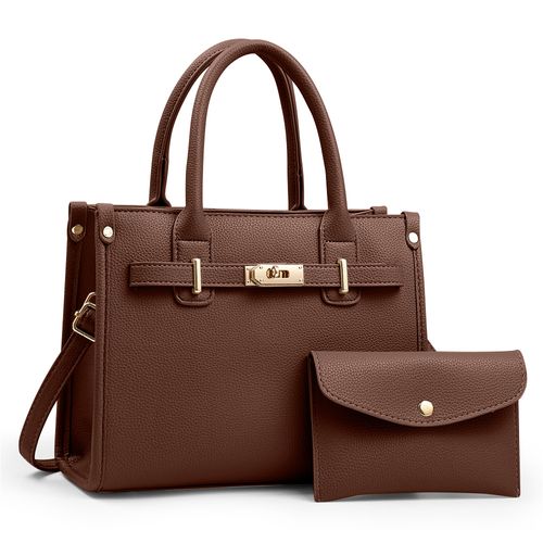 Cartera de Mujer Elegante 2 Piezas Marrón A61