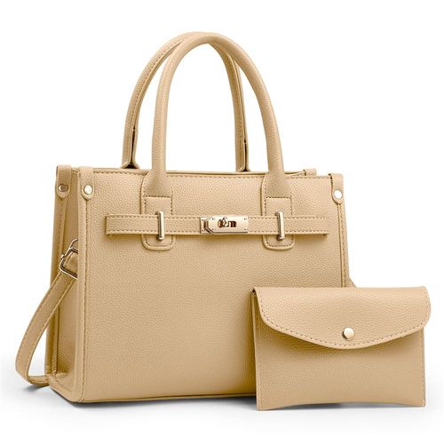 Cartera de Mujer Elegante 2 Piezas Crema A61