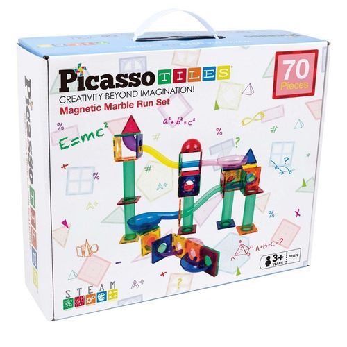 Bloques Magnéticos Pista de Canicas de 70 piezas - Juego STEM Educativo  para Niños, PicassoTiles
