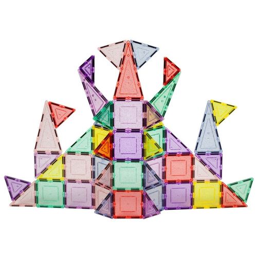 Bloques Magnéticos de colores pasteles y glitter de 48 piezas - Juego STEM Educativo  para Niños, Pi
