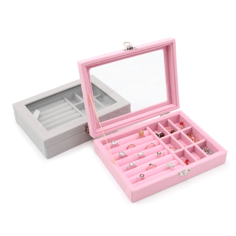 Joyero-Caja-Organizadora-Portatil-Terciopelo-Gris