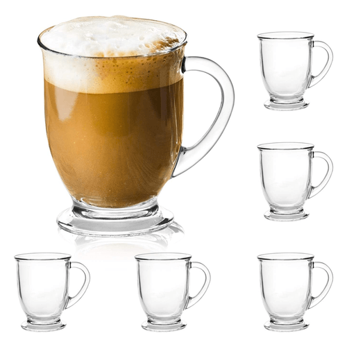 Juego de 6 Tazas de Vidrio para Café 440 ml