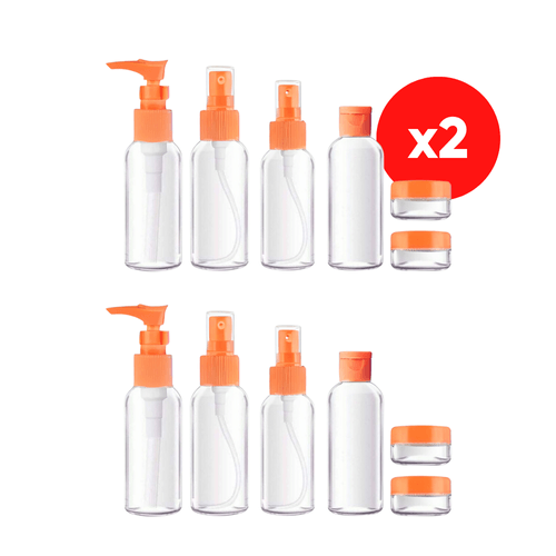 Set de 12 Frascos Pulverizador Contenedor de Aseo para Viaje Naranja