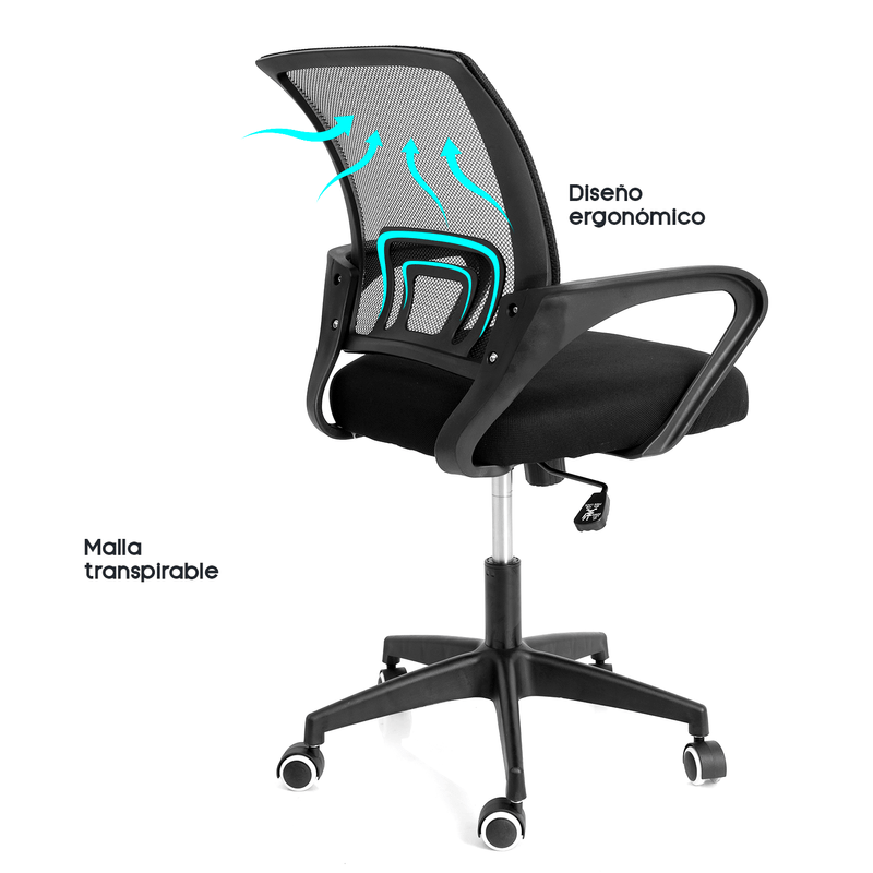 Silla-de-Oficina-Ergonomica--Aksel-Base-de-Nylon---Sistema Basculante