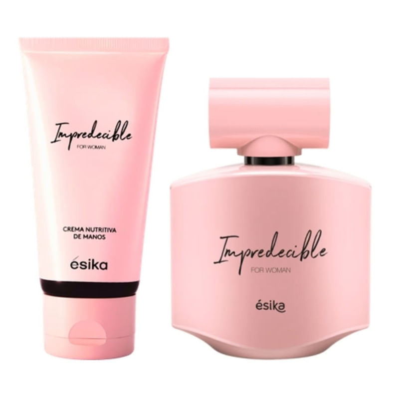 Set-Esika---Perfume-Impredecible-Eau-de-Parfum-Femenino-50-ml-y-Crema-de-Manos