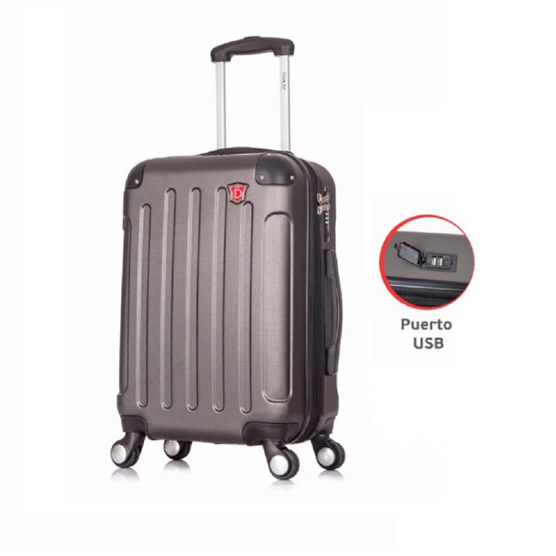 Maleta-Cabinera-Dukap-Intely-51-cm-USB-Integrado-Gris-Oscuro
