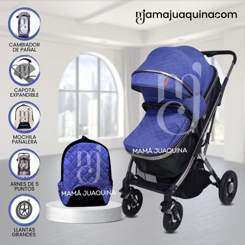 Coche Moisés con Mochila Pañalera «STAR» Blue