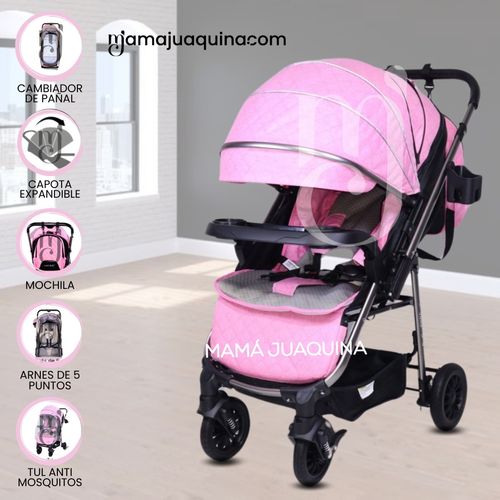 Coche Cuna De Lujo «DELTA» Pink