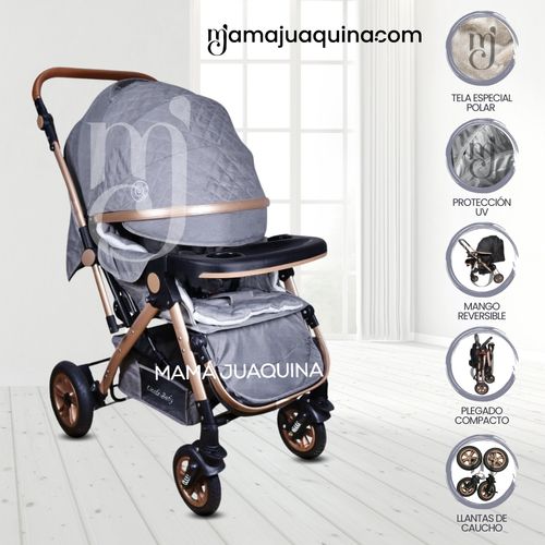 Coche Cuna De Lujo «ROMANI» Gray