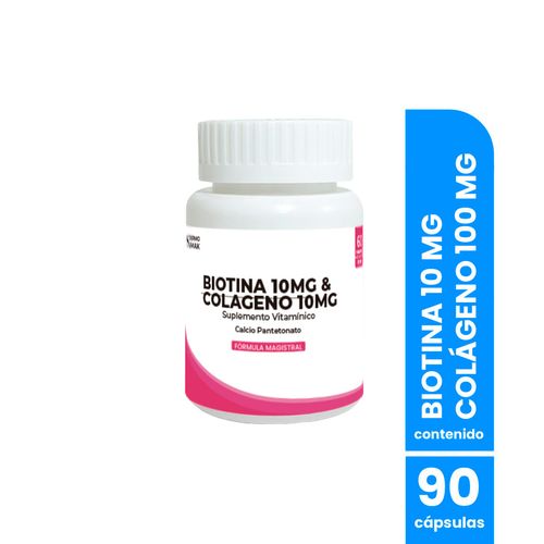 Biotina 10mg & Colageno 10mg 90 capsulas Dermo Sumak