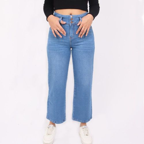 Jean Kayra Poblet Mujer Straight Comfy Crop