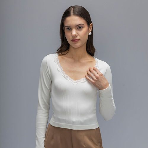 Polo Mujer Lace V Manga Larga Hypnotic