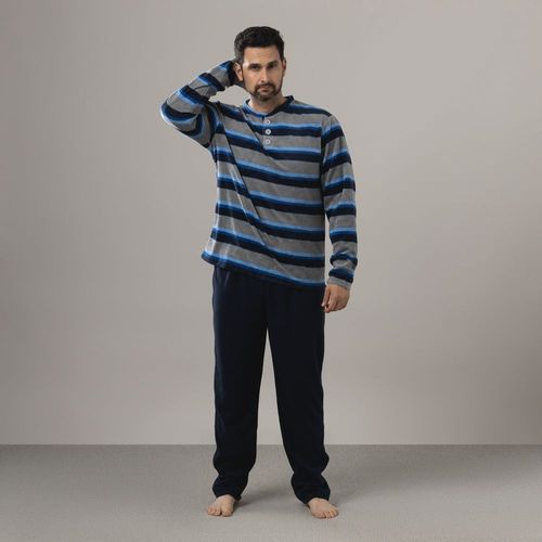 Pijama Set Hombre Rayas Polar Madison