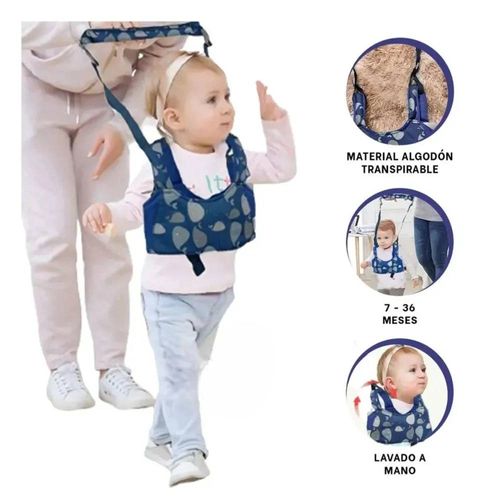 ARNÉS CAMINADOR AJUSTABLE DE BEBÉS MODELO BALLENITA COLOR AZUL - MEGA IMPORT