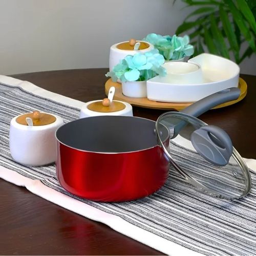 Cacerola Oster Antiadherente 18CM con Tapa HERSCHER Roja 62980 02 (JYA)