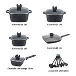 Juego-De-Olla-Granito-Volcanico-10-Piezas---6-Utensilios-Negro
