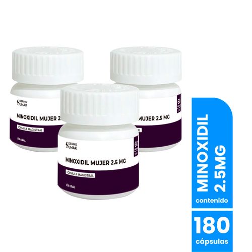 Minoxidil Mujer 2,5 mg - 60 caps DermoSumak 3 Und
