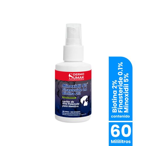 Locion Minoxidil 5% & Finasteride 0,1 & Biotina 2% 60ml Dermo Sumak