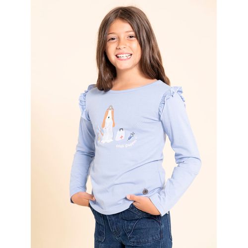 Polo Manga Larga Para Niña Algodón Reciclado Imagine Celeste Hush Puppies Kids