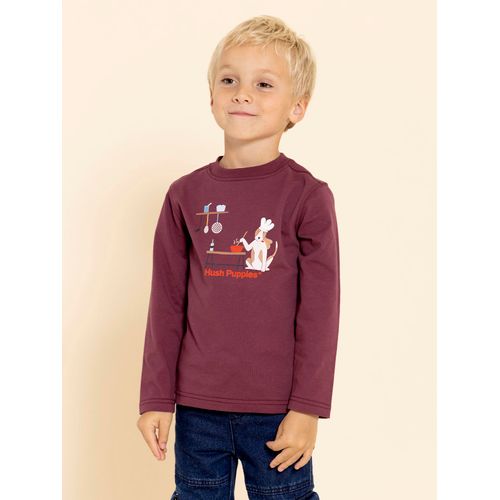 Polo Manga Larga Para Niño Algodón Reciclado Imagine Burdeo Hush Puppies Kids