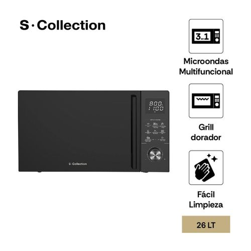 Horno Microondas Sole Scollection 3 en 1 Grill Black 26L