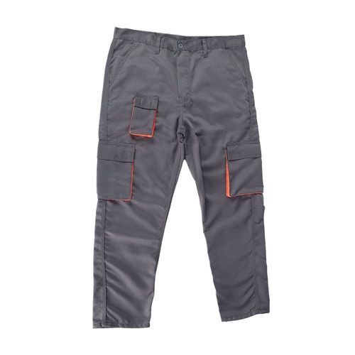 Pantalón de Trabajo Drill Tec Plomo Naranja Multibolsillo Talla L