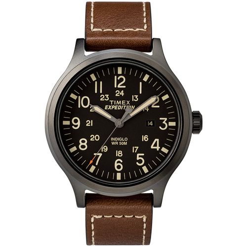 Reloj Timex Expedition Scout TW4B11300 Luz Indiglo Fecha Cuero Marrón