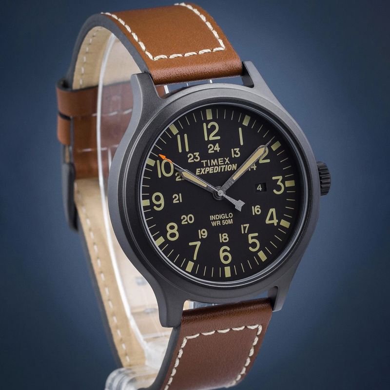 Reloj-Timex-Expedition-Scout-TW4B11300-Luz-Indiglo-Fecha-Cuero-Marron