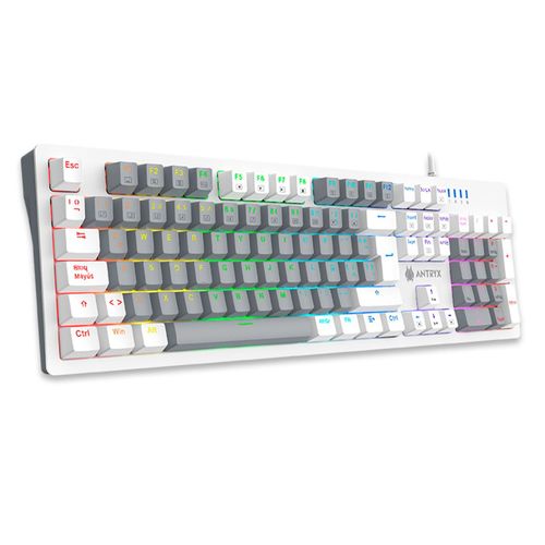 TECLADO MECANICO ANTRYX  WHITE & GRAY / RED SWITCH