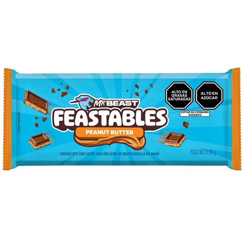 Chocolate FEASTABLES Peanut Butter Paquete 60g