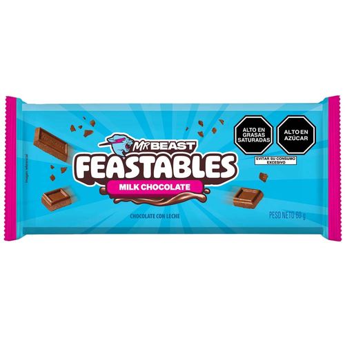Chocolate FEASTABLES Milk Paquete 60g