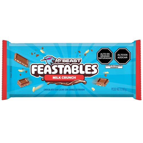Chocolate FEASTABLES Milk Crunch Paquete 60g