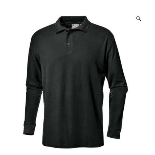 Polo Camisero Manga Larga Negro