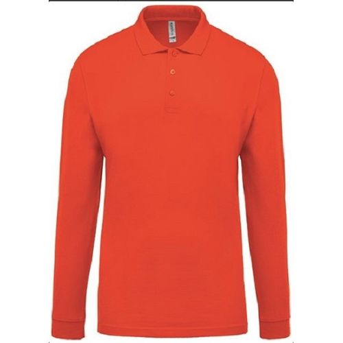 Polo Camisero Manga Larga Naranja