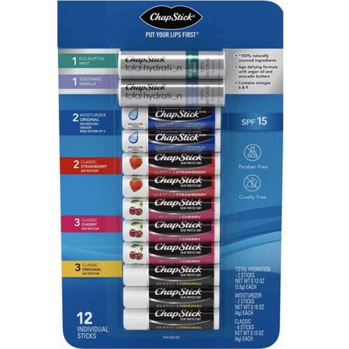 Balsamos labiales Chapstick 12 unidades