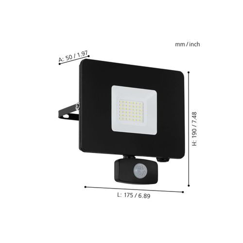 Aplique Faedo 3 Led Negro