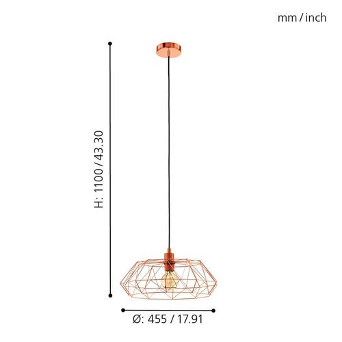 Lámpara Colgante Eglo Carlton2 E27 1X6W
