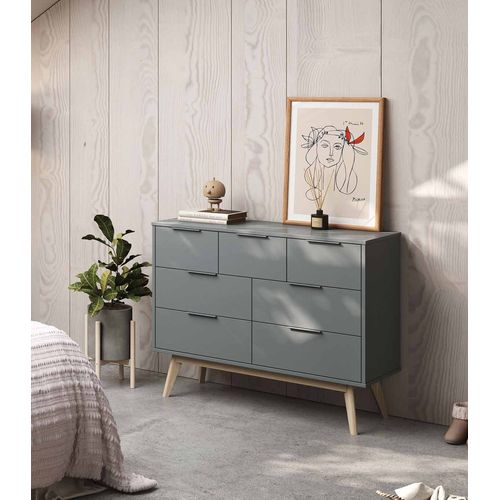 Cómoda Juvenil Kasidy color Gris Oscuro TU MESITA 7 cajones