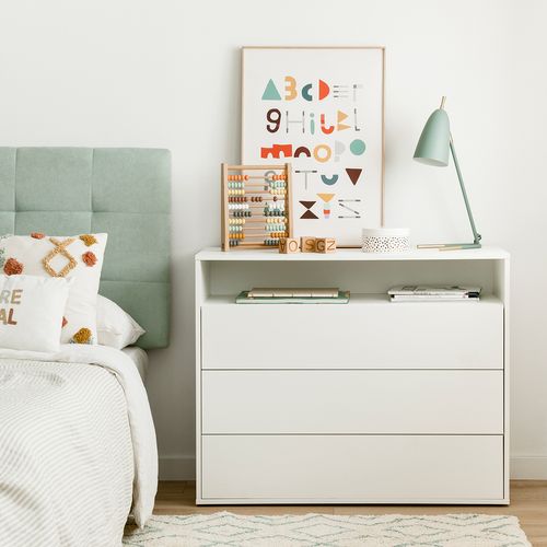 Cómoda Juvenil 3 cajones Budapest color Blanco TU MESITA