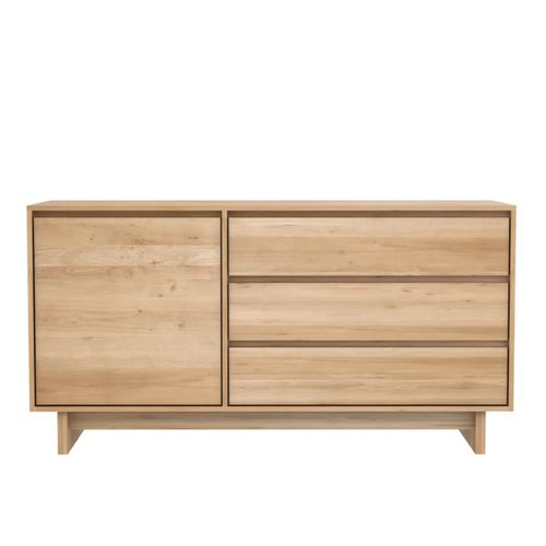 Cómoda Rústica 3 cajones 1 puerta Mirella color Roble TU MESITA