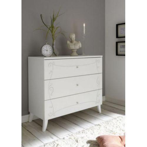 Cómoda Clásica Jade 3 cajones color Blanco TU MESITA
