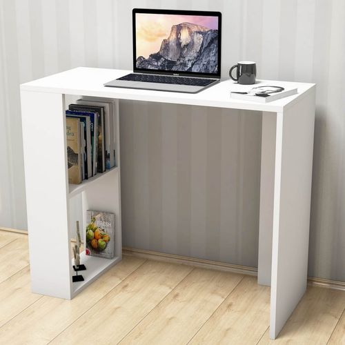 Escritorio Multiusos con Estantes Moderno Blanco