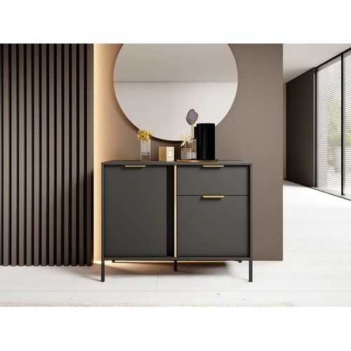 Cómoda Moderna Ballarta 2 puertas 1 cajón TU MESITA color Negro