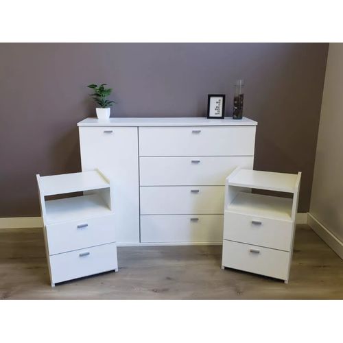 Cómoda Clásica 4 cajones 1 puerta Dakar color Blanco TU MESITA
