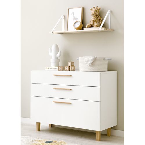 Cómoda Infantil 3 cajones Kabul color Blanco TU MESITA