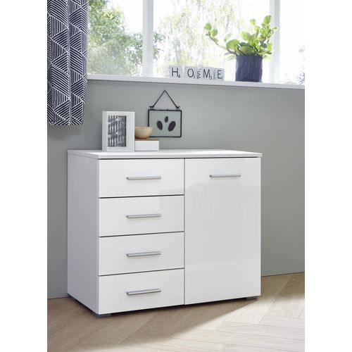 Cómoda Clásica 4 cajones 1 puerta Morriset color Blanco TU MESITA
